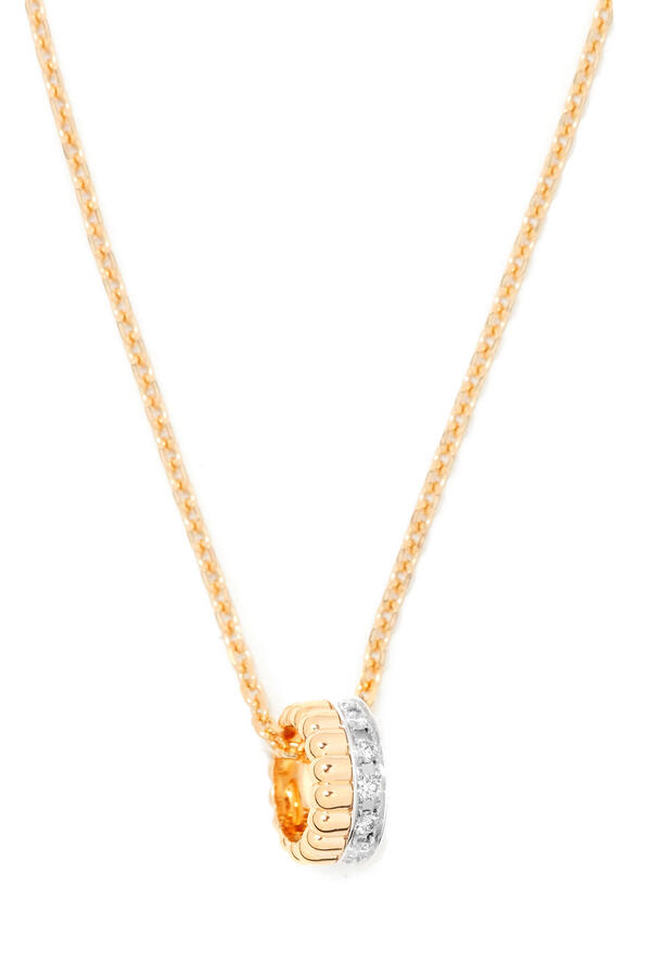 Quatre Radiant Edition Mini Pendant, 18k Mix Gold & Diamonds