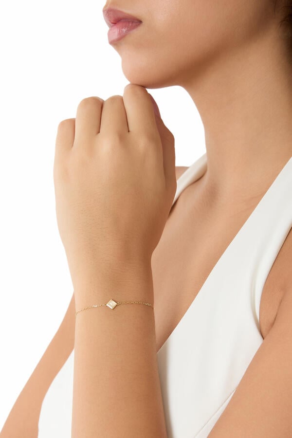 Cleo Pyramid Bracelet, 18k Yellow Gold