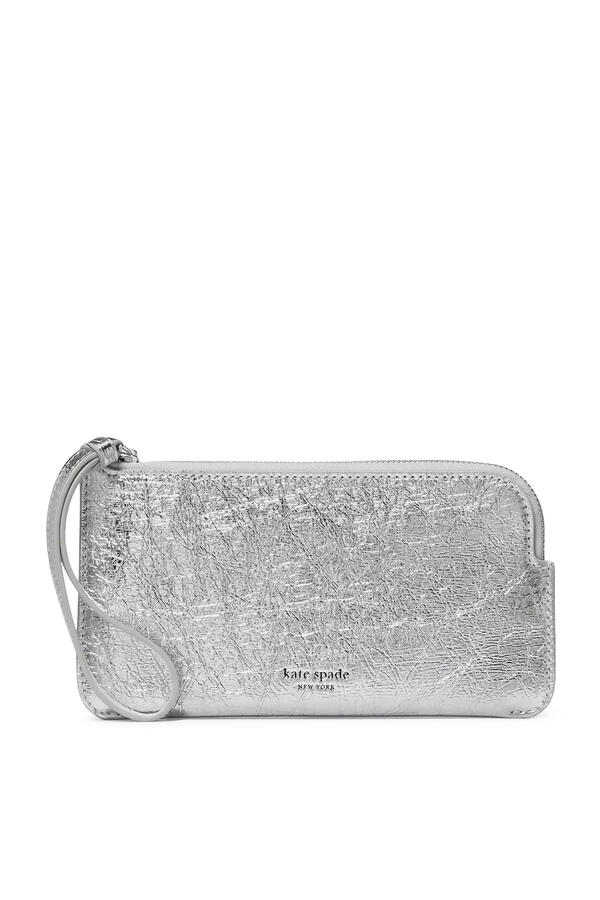 Zippy Crinkle Metallic Wristlet