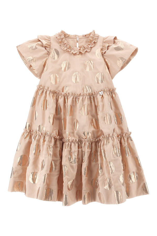 Kids Short Sleeves Flared Dress 