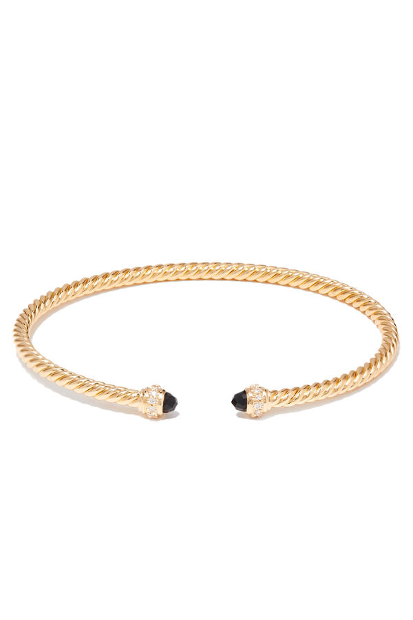 Cablespira Bracelet, 18K Yellow Gold, Black Onyx & Diamonds