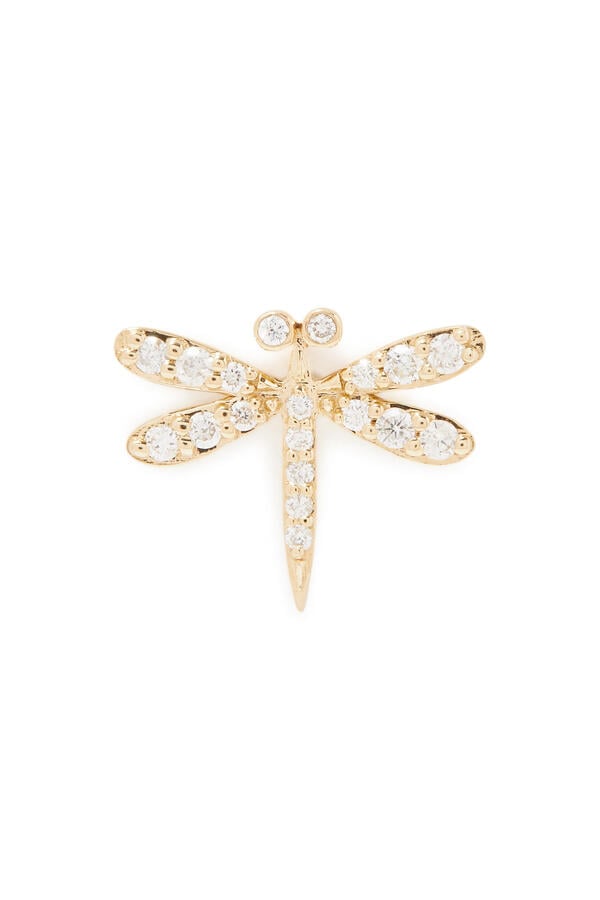 Diamond Dragonfly Single Stud Earring