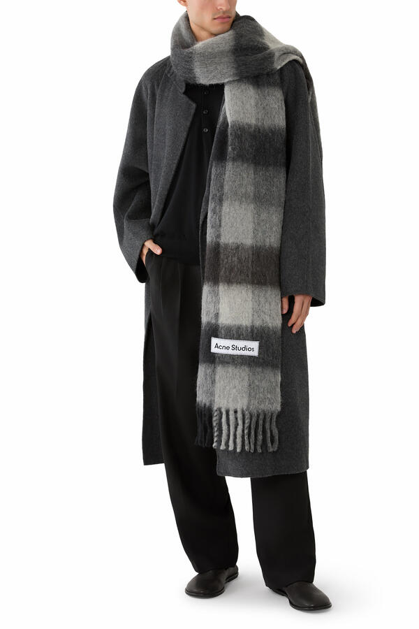 Mohair Checked Scarf