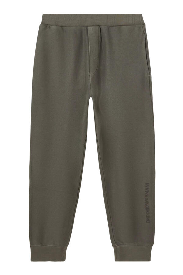 Kids Diagonal Cotton Jersey Joggers with Ribbed Cuffs
