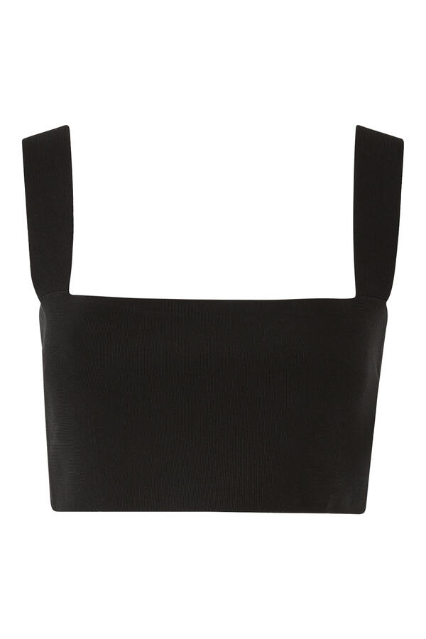 Square-Necked Cropped Bandeau Top
