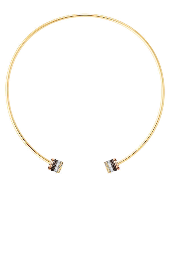 Quatre Classique Short Necklace, 18k Mix Gold & Diamonds