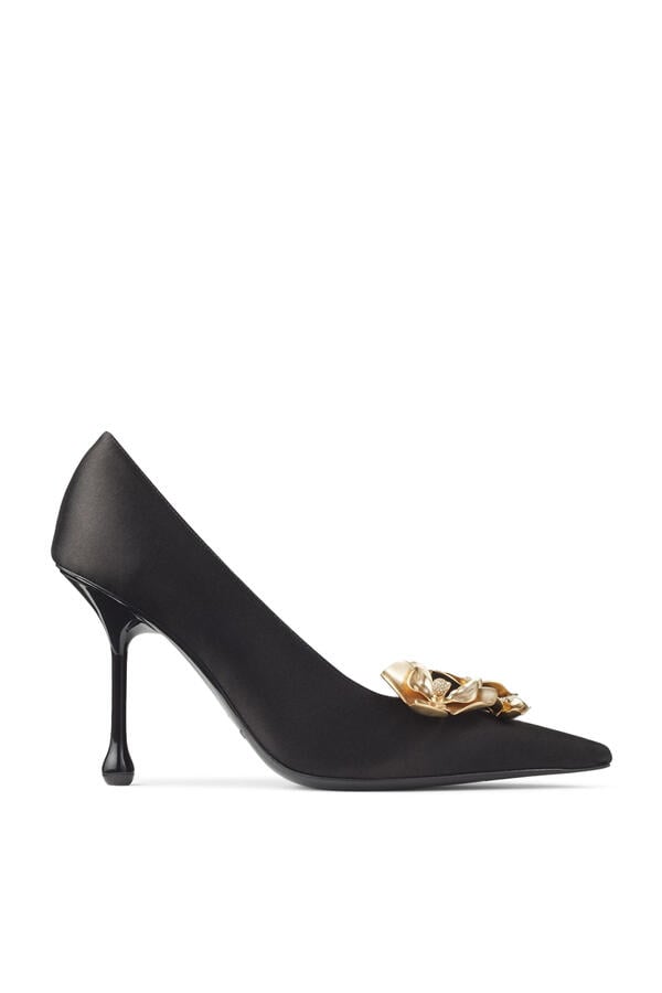  Ixia Satin 95 Pumps with Flowers 