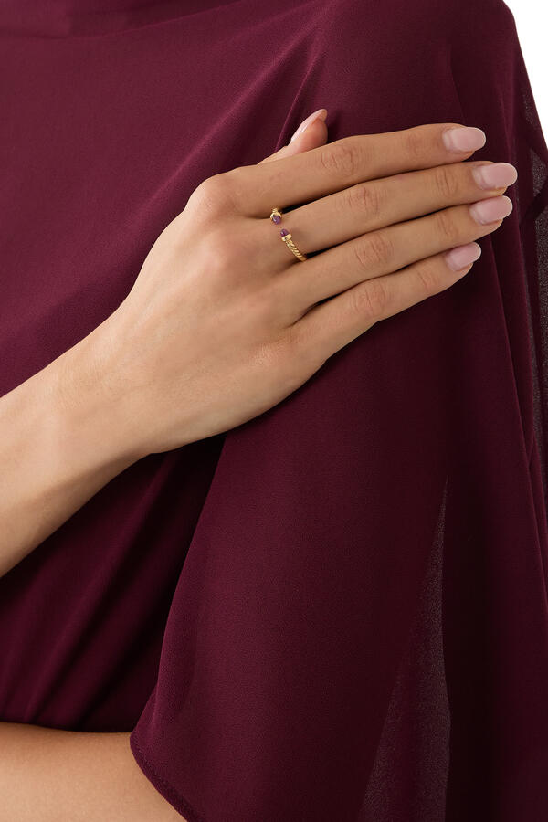 Micro Cablespira® Flex Open Ring, 18k Yellow Gold with Rubies