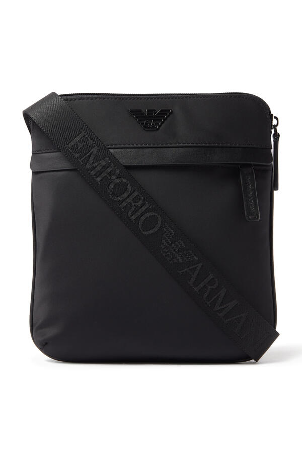 Flat Armani Sustainability Values Crossbody Bag
