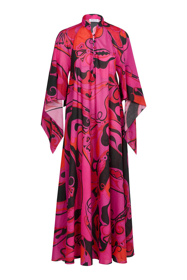 Orchidee Print Cotton Kaftan