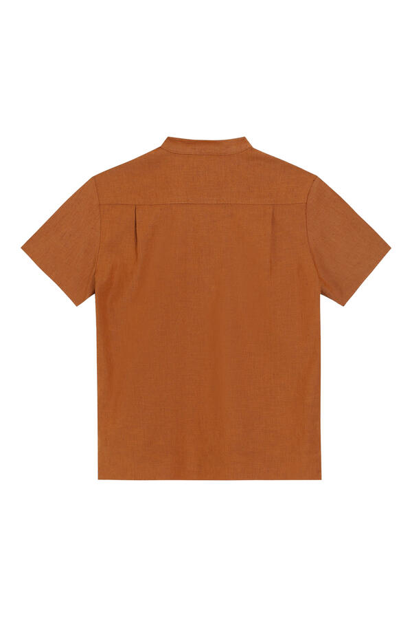 Kids Logo Cotton & Linen Canvas Shirt