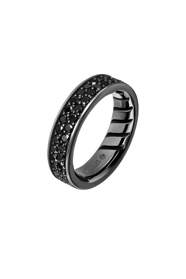  Streamline® Band Ring,  Black Titanium & Pavé-Set Black Diamonds