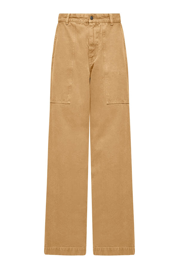 Leather Logo Cotton Trousers