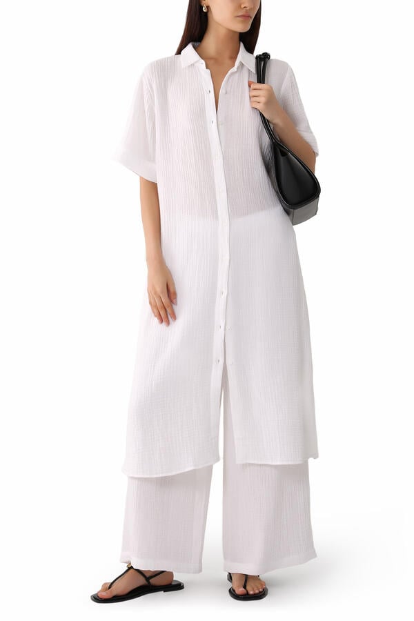 Classic Collar Midi Shirtdress