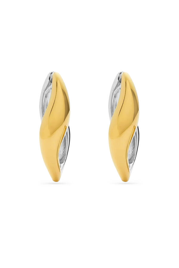 Savi Signature Small Hoop Earrings,  18ct Recycled Gold Plating & Rhodium Plating on Brass