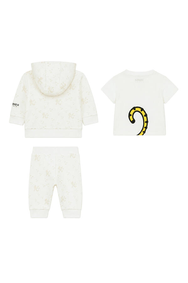 Kids Printed Hooded Sweatshirt, T-Shirt & Trousers Set