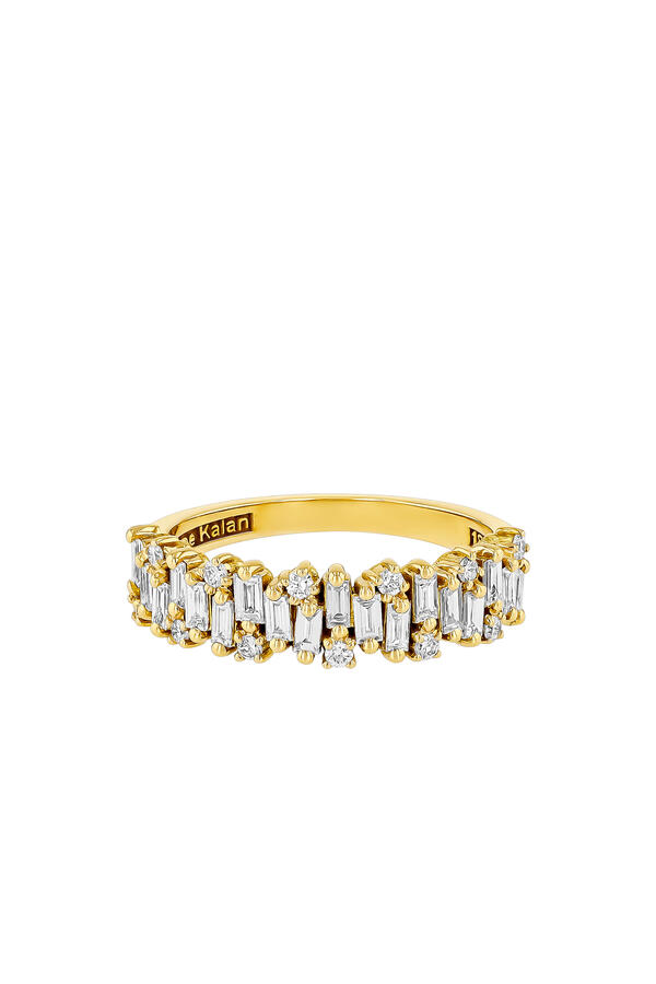  Classic Shimmer Half Band Ring, 18K Yellow Gold & Diamonds