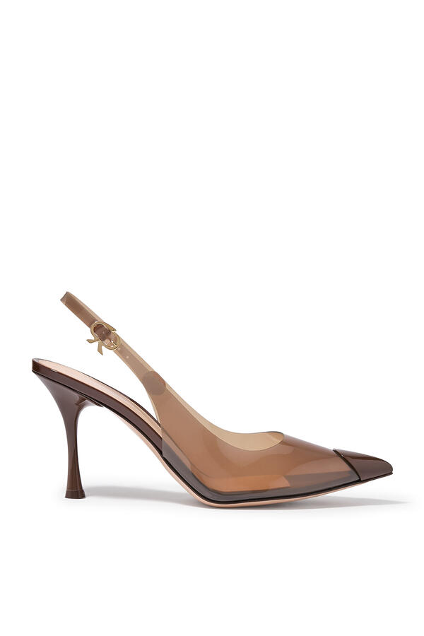 Diana 85 Slingback Pumps in Plexi & Patent