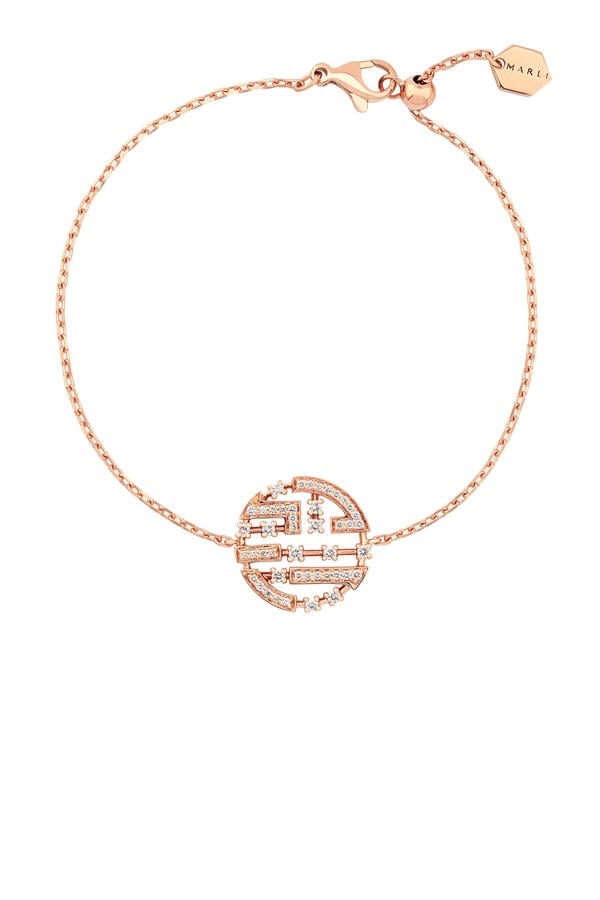 Avenues Luxe Chain Bracelet, 18k Rose Gold with Diamonds