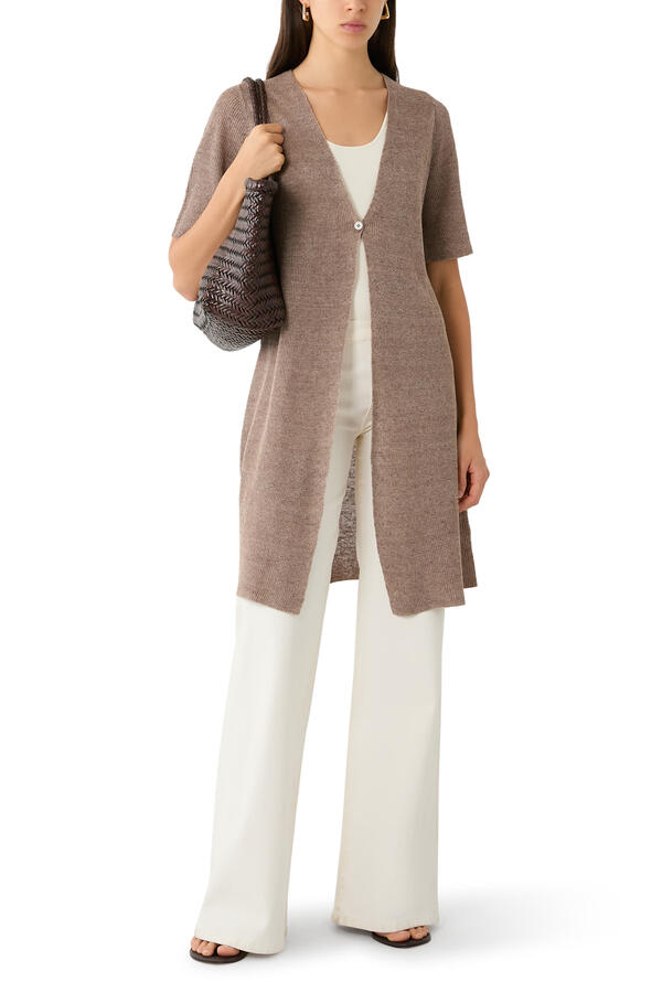 Délavé V-Neck Long Cardigan