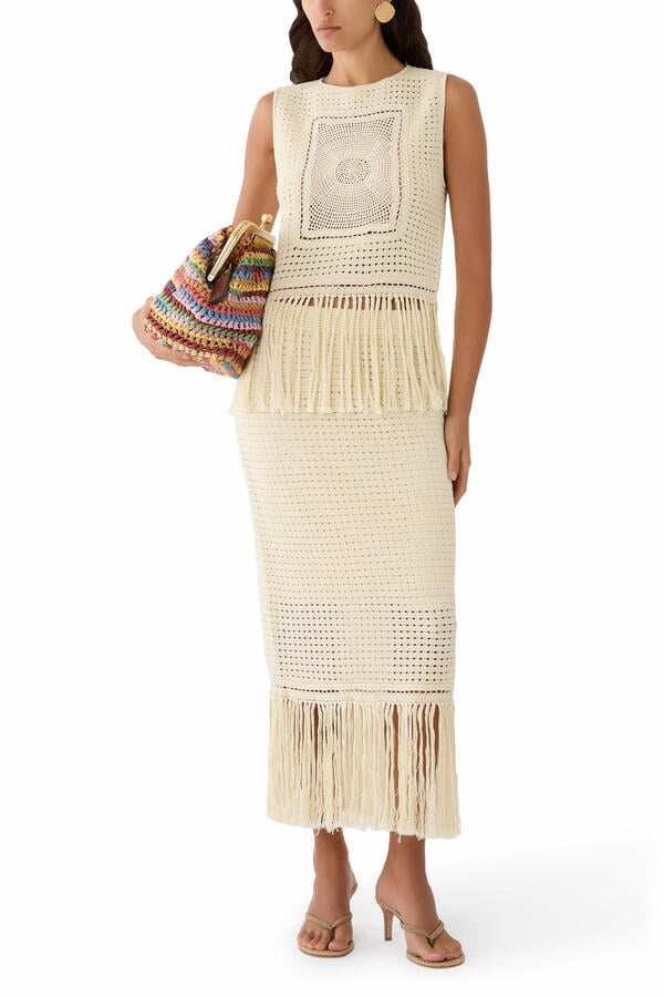 Indra Crochet Fringe Tank