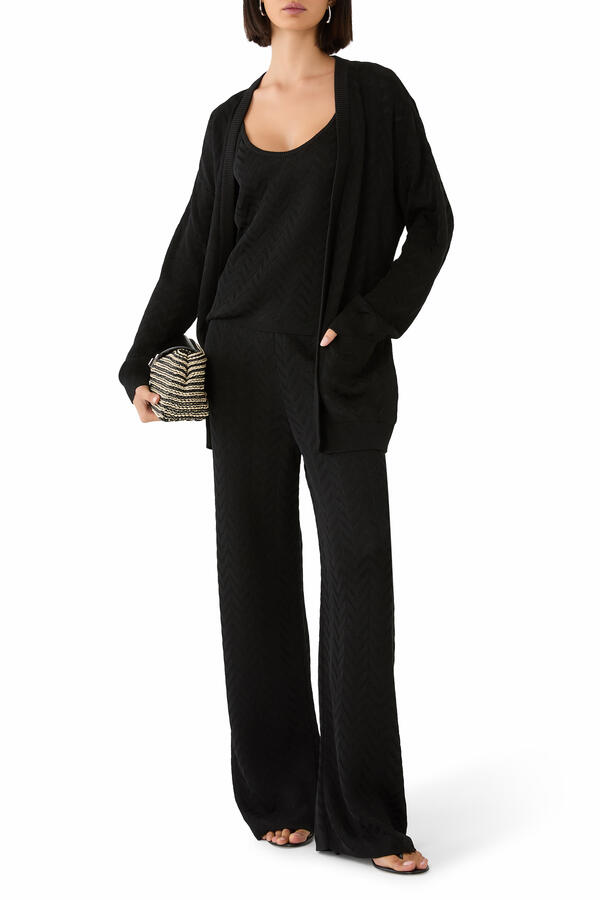 Straight-Leg Stretch Chevron Trousers 