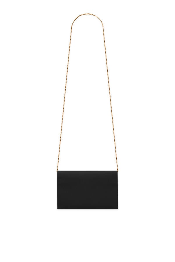 Uptown Chain Wallet In Grain De Poudre Embossed Leather 