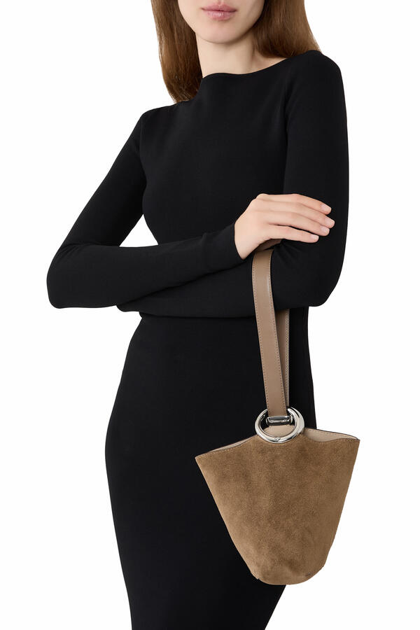 Halo Suede Mini Bucket Bag