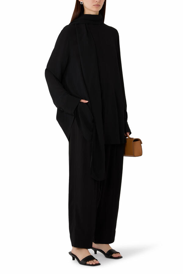 Draped Scarf Blouse