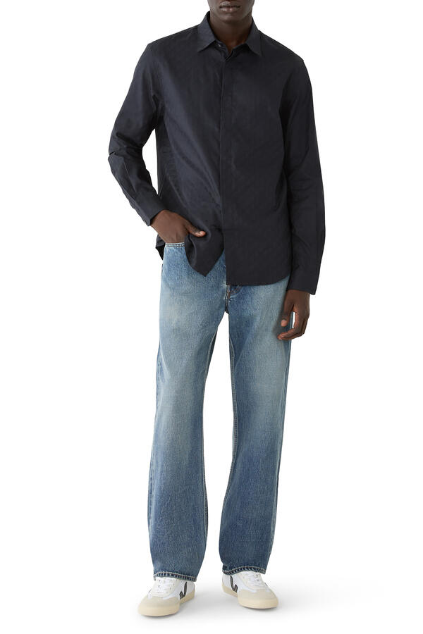 Regular Fit Shirt in Cotton Jacquard