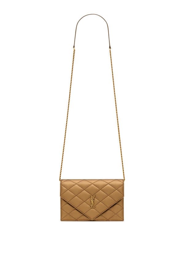 Paris Chain Wallet in Metallic Leather 