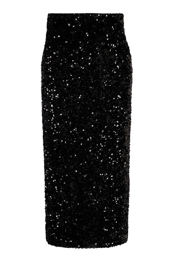 Sequined Velvet Midi Skirt