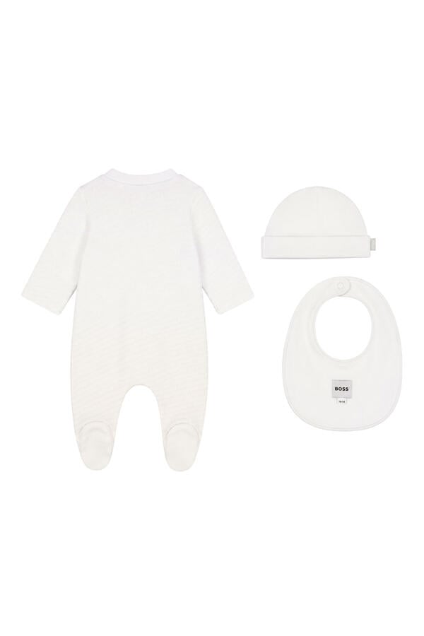 Kids Cotton Pajamas, Bib & Hat Set