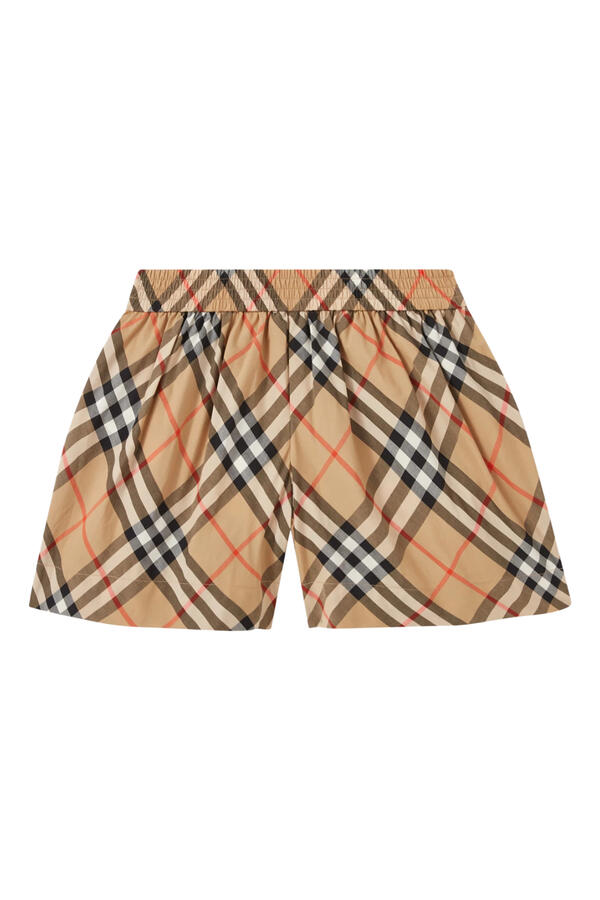Kids Check Cotton Shorts