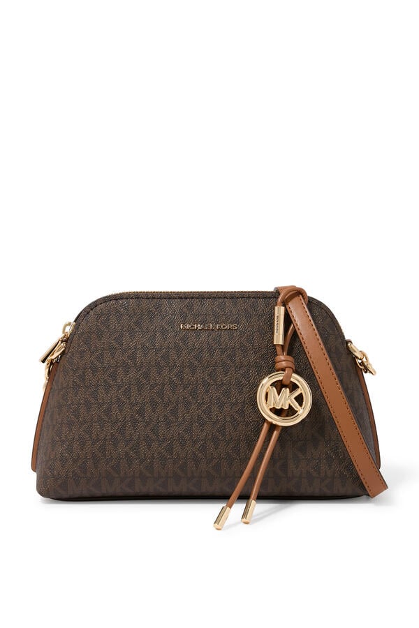  Freddie Small Crossbody Bag in Logo Print Faux Leather