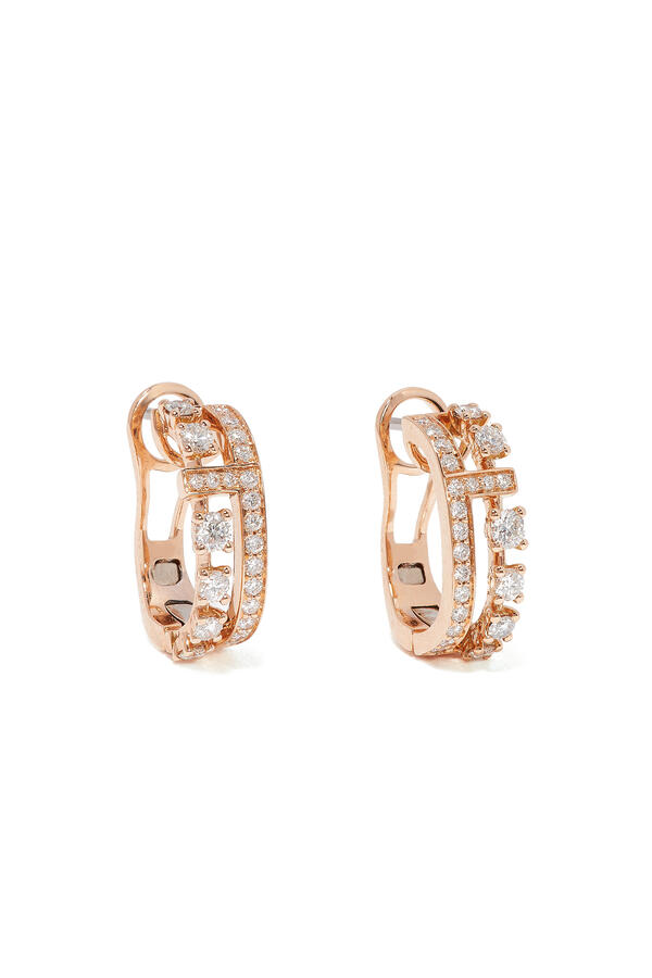 Avenues Earring, 18K Rose Gold & Diamonds