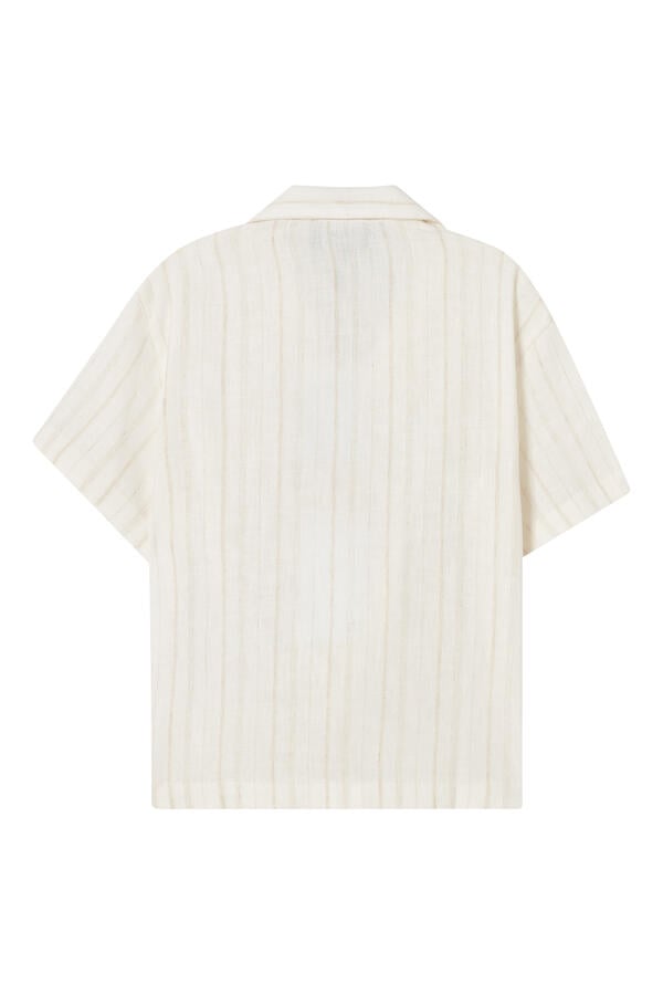 Kids Stripe Jacquard Linen-Blend Shirt
