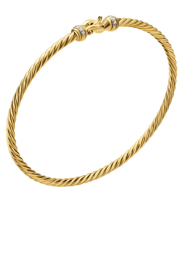 Micro Cablespira® Flex Buckle Bracelet, Sterling Silver, 18K Yellow Gold & Diamonds