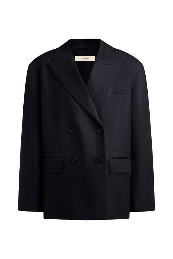 Relaxed-Fit Linen Blazer