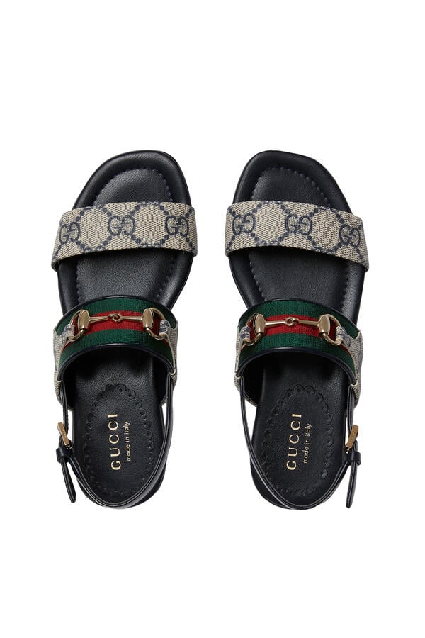 Kids Web and Horsebit Detail Sandals
