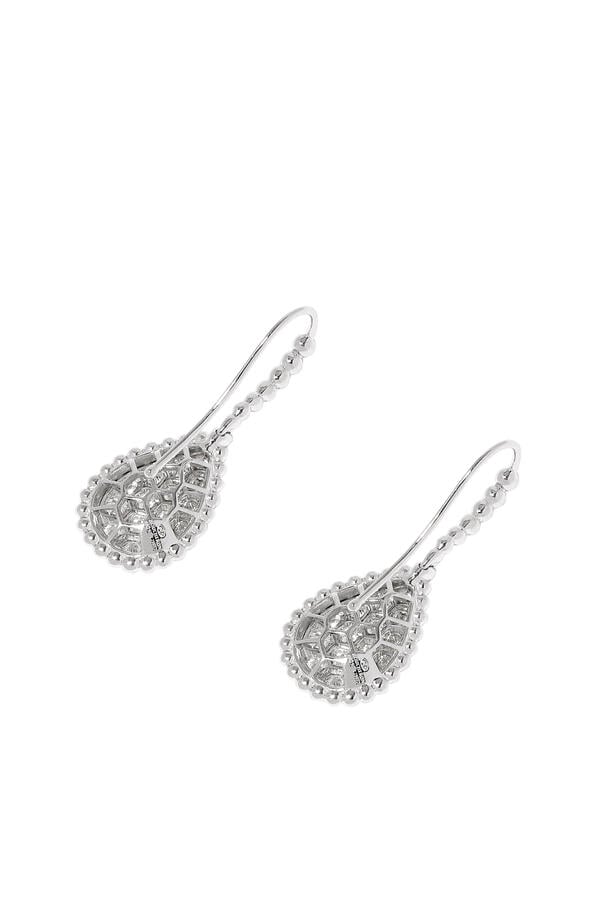 Serpent Bohème M Motif Sleepers Earrings, 18k White Gold & Diamonds