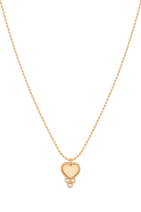 Golden Heart Necklace, 18K Yellow Gold & Diamonds