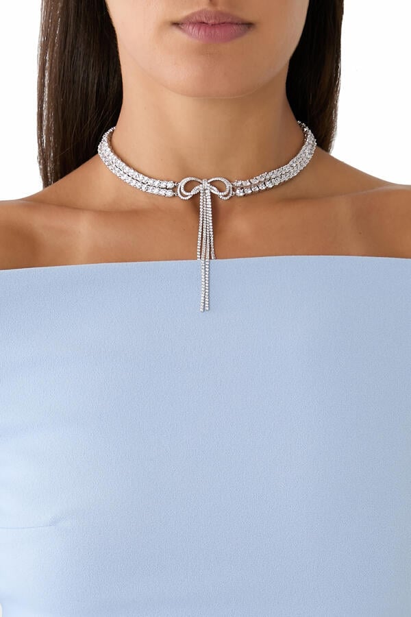 Double Crystal Bow Choker