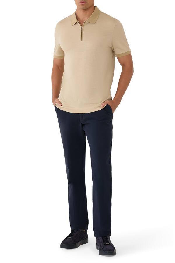 L-Payrot Zipper Placket Polo Shirt