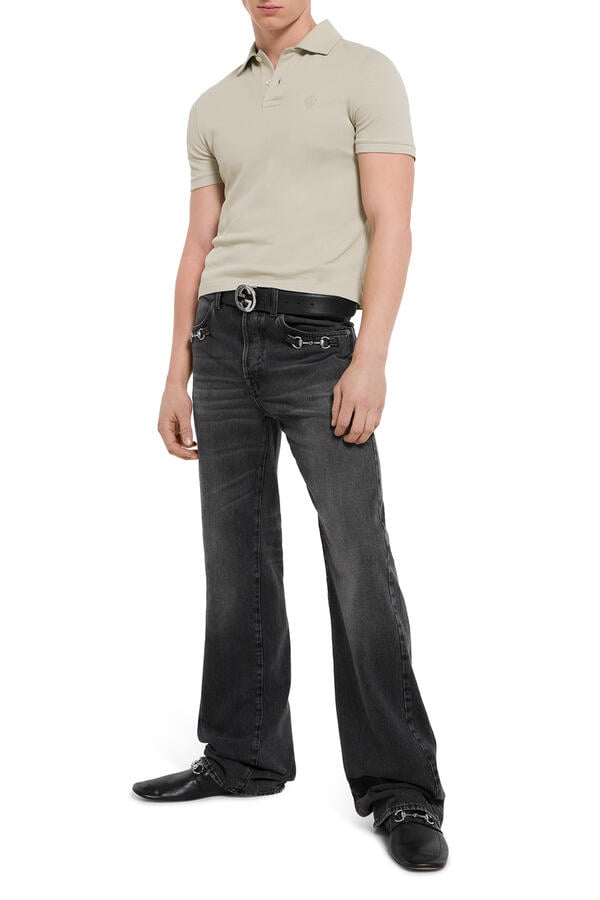 Cotton Piqué Polo Shirt with Embroidery