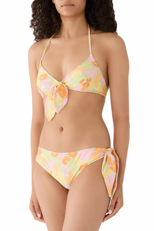 Sun-Bleached Flower-Print Bikini Top