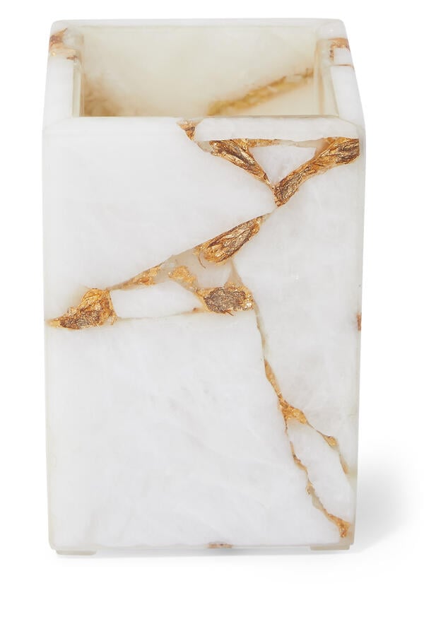 Taj Milk Quartz Brush Holder