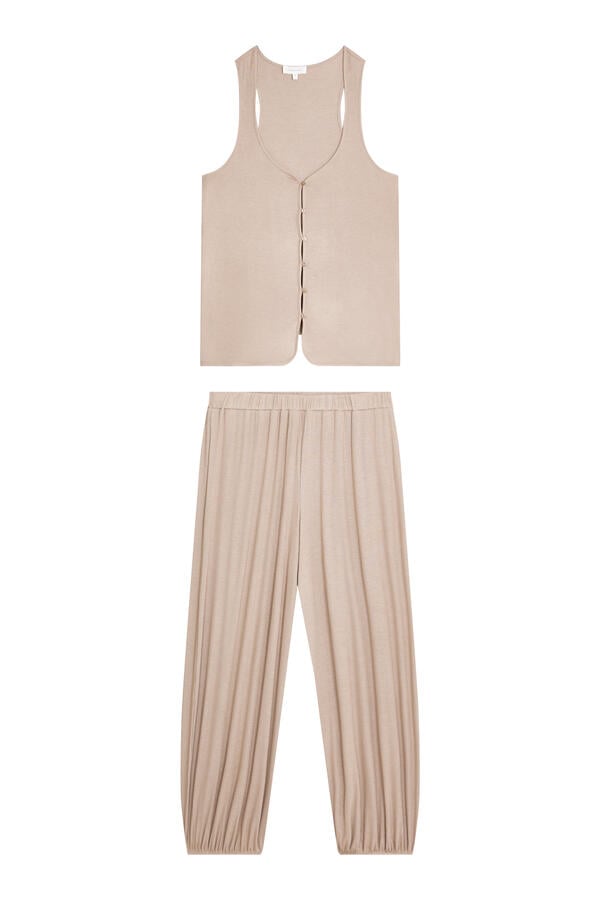 Jersey Rib Harem Pant Pajama Set