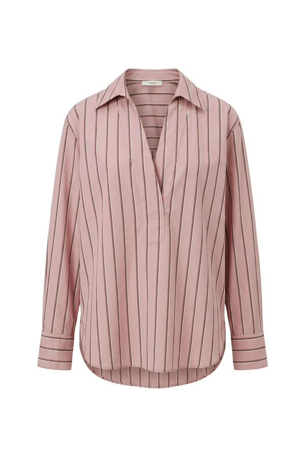 Striped Cotton Relaxed Popover Shirt
