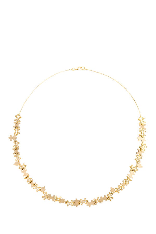 Maqta Multi Pavé Full Necklace, 18K Yellow Gold & Diamonds